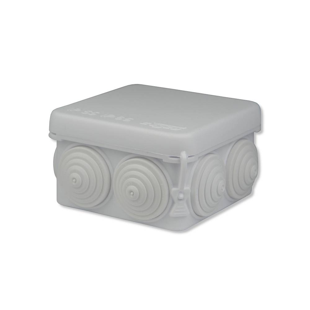 67030Б Тусо Коробка распаячная для о/у 70х70 гл. 40, 7 вводов (белый)