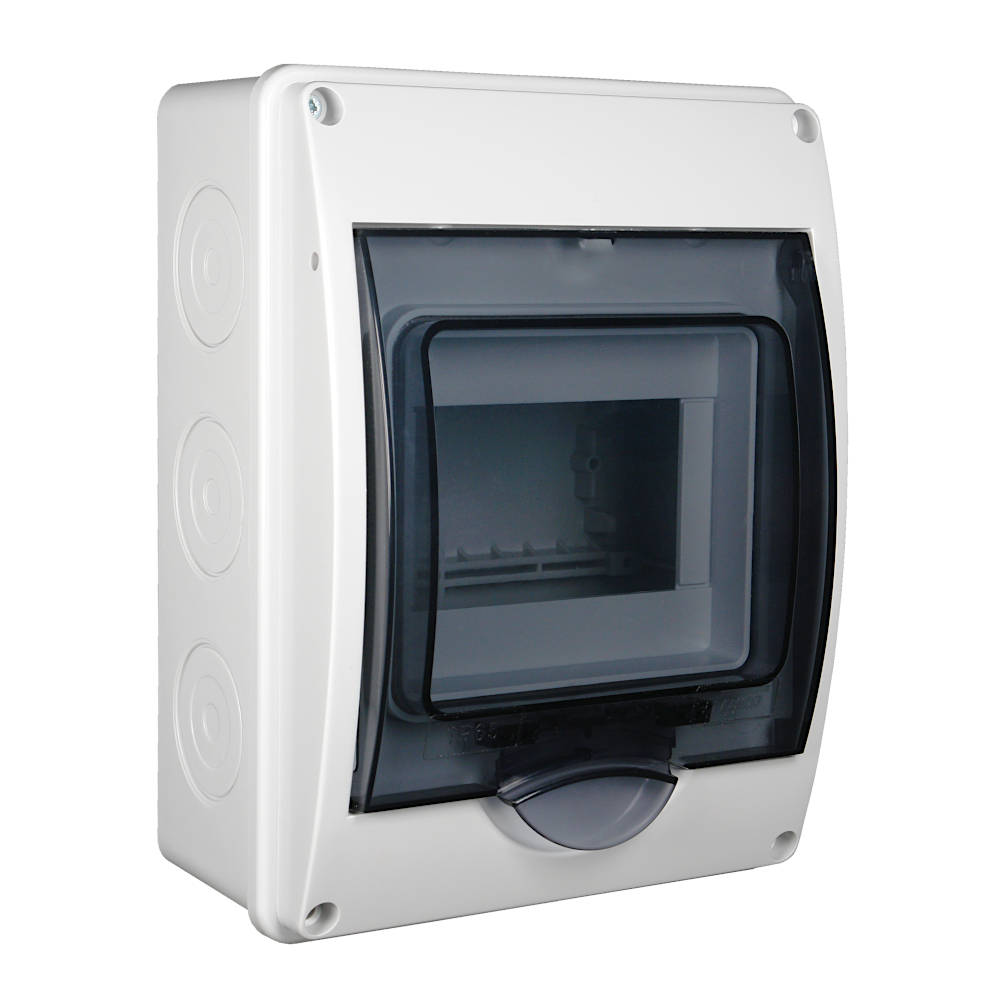 69005 Тусо Щиток о/п на 5 модулей с вертик. дверцей, 150х200х98мм, IP65, серый