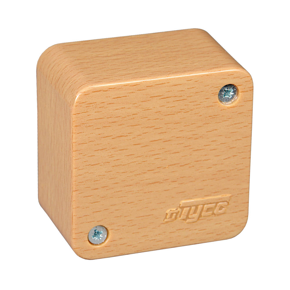 65002-38М Тусо Коробка распаячная о/п, 55х55х32мм (2 клеммника,бук на светлой основе)