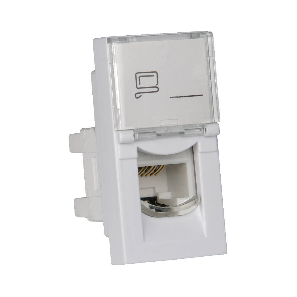 Розетка модульная компьютерная RJ-45 45х22,5мм белая