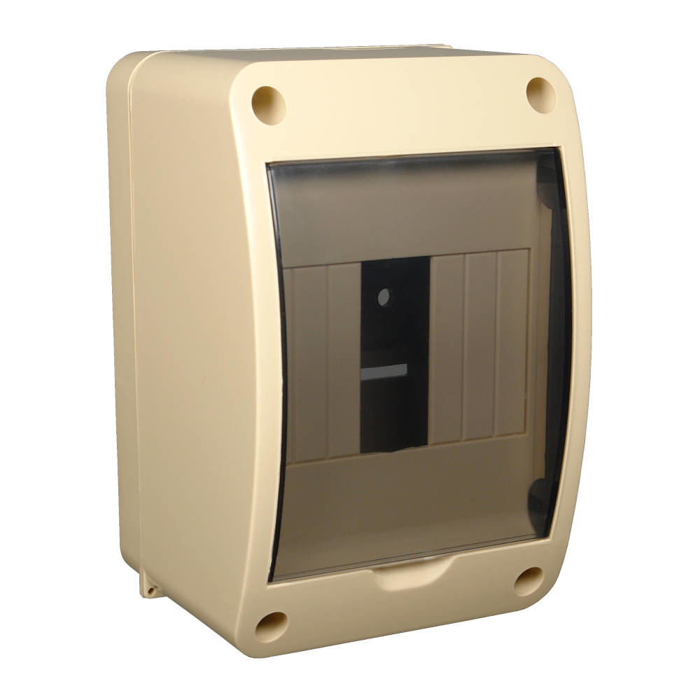 68304БЖ Тусо Щиток о/п на 4 мод. с вертикальной дверцей, 140х90х85мм, бежевый